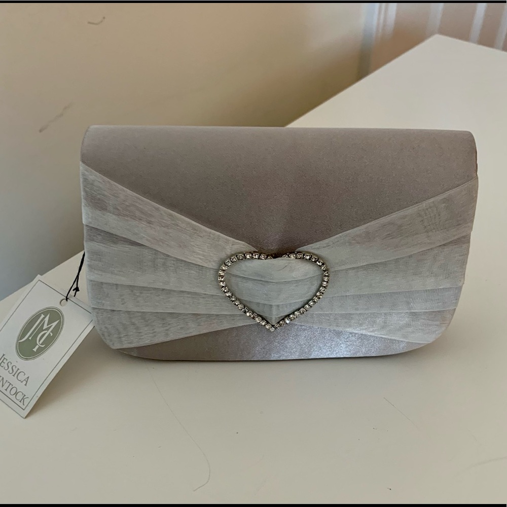 💝 Dove Grey Satin Evening Bag